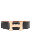 エルメス HERMES コンスタンスH ブラック×ゴールド トゴ ボックスカーフ #85 ベルト ピンクゴールド金具 新品 未使用 Hバックル リバーシブル PG RG