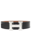 エルメス HERMES コンスタンスH ブラック×ゴールド トゴ ボックスカーフ #85 ベルト シルバー金具 新品 未使用 茶 Hバックル リバーシブル