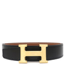 エルメス HERMES コンスタンスH ブラック×ゴールド トゴ ボックスカーフ #85 ベルト マットゴールド金具 新品 未使用 Hバックル ベルトバックル レザーベルト キット