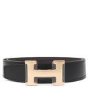 エルメス HERMES コンスタンスH ＃90 ブラック×ショコラ ボックスカーフ トゴ #90 ベルト ピンクゴールド金具 新品 未使用 黒 茶 Hバックル PG RG ローズゴールド金具