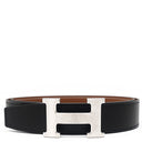 エルメス HERMES コンスタンスH ＃90 ブラック×ゴールド トゴ ボックスカーフ #90 ベルト マットシルバー金具 新品未使用 Hバックル ベルトバックル レザーベルト キット