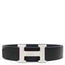 エルメス HERMES コンスタンスH ＃95 ブラック×ブルーニュイ ボックスカーフ トゴ #95 ベルト マットシルバー金具 新品 未使用 黒 紺 Hバックル ベルトバックル レザーベルト キット