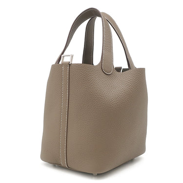 エルメス HERMES ピコタンロックPM エトゥープ トリヨンクレマンス ハンドバッグ シルバー金具 新品 未使用 グレージュ