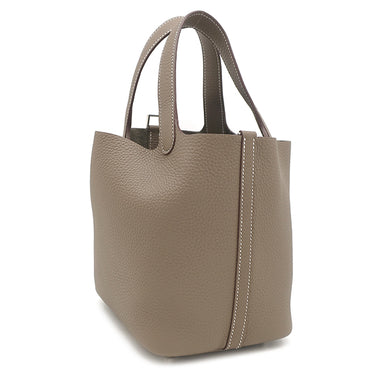 エルメス HERMES ピコタンロックPM エトゥープ トリヨンクレマンス ハンドバッグ シルバー金具 新品 未使用 グレージュ