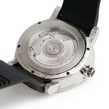 腕時計 ユリスナルダン ULYSSE NARDIN マリーン レディー ダイバー 8103-101 自動巻き メンズ レディース 純正ダイヤ ブラック 黒 デイト