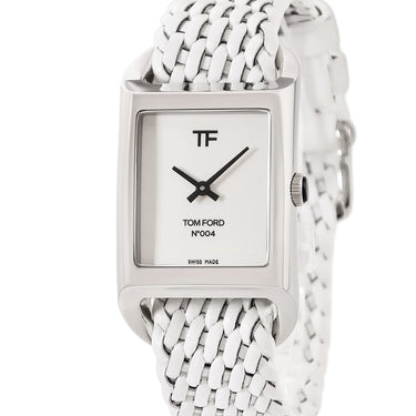 腕時計 トムフォード TOM FORD N.004 リサイクルスチール ホワイトダイアル TF0120256681 クオーツ メンズ 新品同様 白