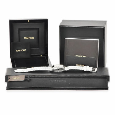 腕時計 トムフォード TOM FORD N.004 リサイクルスチール ホワイトダイアル TF0120256681 クオーツ メンズ 新品同様 白