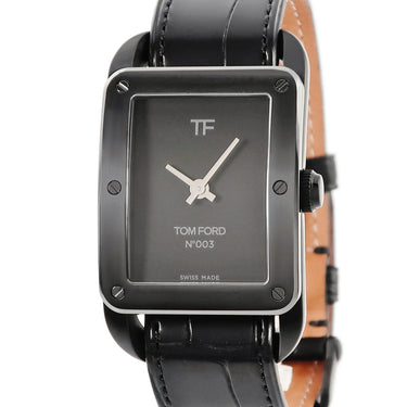 腕時計 トムフォード TOM FORD N.003 TF0120256686 クオーツ メンズ 未使用 ブラックPVD アンスラサイト オールブラック 黒