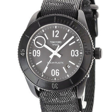 腕時計 トムフォード TOM FORD N.002 オーシャンプラスチック スポーツ TF0120248283 自動巻き メンズ 新品同様 黒 デイト