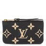 ルイヴィトン LOUIS VUITTON カードキーケース ポシェット クレ M80885 ブラック×ベージュ モノグラムアンプラント コインケース ゴールド金具 小銭入れ