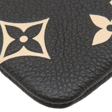 ルイヴィトン LOUIS VUITTON カードキーケース ポシェット クレ M80885 ブラック×ベージュ モノグラムアンプラント コインケース ゴールド金具 小銭入れ