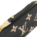 ルイヴィトン LOUIS VUITTON カードキーケース ポシェット クレ M80885 ブラック×ベージュ モノグラムアンプラント コインケース ゴールド金具 小銭入れ