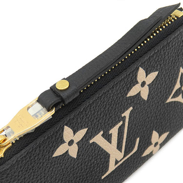 ルイヴィトン LOUIS VUITTON カードキーケース ポシェット クレ M80885 ブラック×ベージュ モノグラムアンプラント コインケース ゴールド金具 小銭入れ