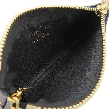 ルイヴィトン LOUIS VUITTON カードキーケース ポシェット クレ M80885 ブラック×ベージュ モノグラムアンプラント コインケース ゴールド金具 小銭入れ