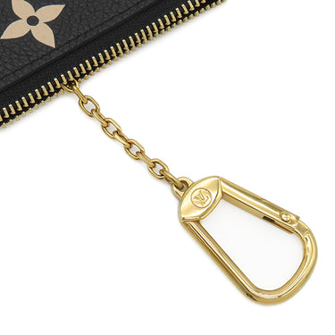 ルイヴィトン LOUIS VUITTON カードキーケース ポシェット クレ M80885 ブラック×ベージュ モノグラムアンプラント コインケース ゴールド金具 小銭入れ