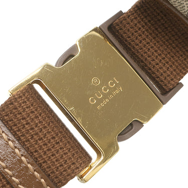 グッチ GUCCI インターロッキング G ベルトバッグ 682933 ベージュ×ブラウン GGスプリームキャンバス レザー ボディバッグ ゴールド金具 茶