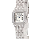 腕時計 カルティエ Cartier パンテール SM W25016F3 クオーツ レディース OH済 K18WG無垢 アイボリー スクエア ダイヤモンド