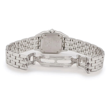 腕時計 カルティエ Cartier パンテール SM W25016F3 クオーツ レディース OH済 K18WG無垢 アイボリー スクエア ダイヤモンド
