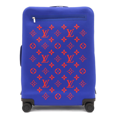 ルイヴィトン LOUIS VUITTON ホライゾン ソフト 4R55 M20244 ブルー×オレンジ ニット キャリーバッグ マットシルバー金具 スーツケース 青 4輪