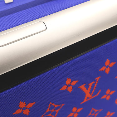ルイヴィトン LOUIS VUITTON ホライゾン ソフト 4R55 M20244 ブルー×オレンジ ニット キャリーバッグ マットシルバー金具 スーツケース 青 4輪