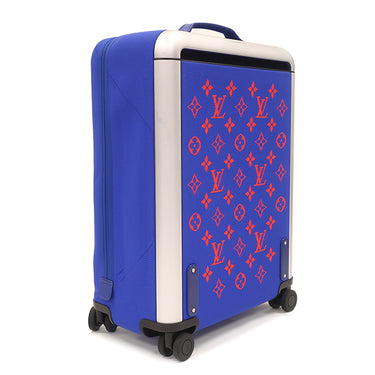 ルイヴィトン LOUIS VUITTON ホライゾン ソフト 4R55 M20244 ブルー×オレンジ ニット キャリーバッグ マットシルバー金具 スーツケース 青 4輪