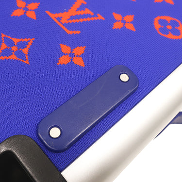 ルイヴィトン LOUIS VUITTON ホライゾン ソフト 4R55 M20244 ブルー×オレンジ ニット キャリーバッグ マットシルバー金具 スーツケース 青 4輪
