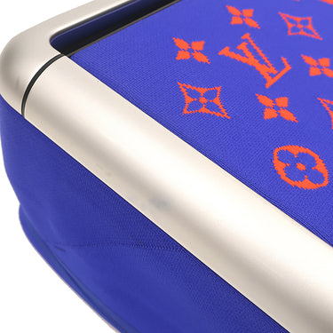 ルイヴィトン LOUIS VUITTON ホライゾン ソフト 4R55 M20244 ブルー×オレンジ ニット キャリーバッグ マットシルバー金具 スーツケース 青 4輪