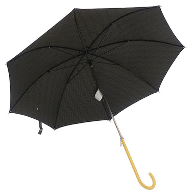 フェンディ FENDI ポケモン コラボ カイリュー 総柄 ブラウン×イエロー ナイロン レザー ポリアミド 傘 シルバー金具 茶 黄 ズッカ 雨傘 アンブレラ Pokemon