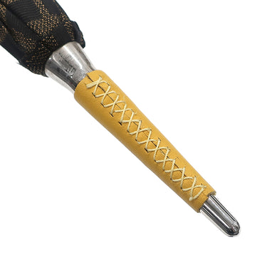 フェンディ FENDI ポケモン コラボ カイリュー 総柄 ブラウン×イエロー ナイロン レザー ポリアミド 傘 シルバー金具 茶 黄 ズッカ 雨傘 アンブレラ Pokemon