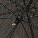 フェンディ FENDI ポケモン コラボ カイリュー 総柄 ブラウン×イエロー ナイロン レザー ポリアミド 傘 シルバー金具 茶 黄 ズッカ 雨傘 アンブレラ Pokemon