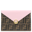 フェンディ FENDI バスタ ミディアム 8N0151 ピンク×ブラウン レザー ポーチ 茶 ズッカ柄 FF フラットポーチ