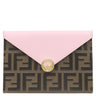 フェンディ FENDI バスタ ミディアム 8N0151 ピンク×ブラウン レザー ポーチ 茶 ズッカ柄 FF フラットポーチ