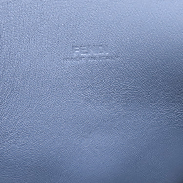 フェンディ FENDI バスタ ミディアム 8N0151 ブルー×ブラウン レザー ポーチ ゴールド金具 茶 ズッカ柄 FF フラットポーチ