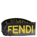 フェンディ FENDI ストラップユー 8AV397 ブラック×グレー×イエロー キャンバス レザー ショルダーストラップ ブラック金具 バイカラー ロゴ