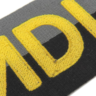 フェンディ FENDI ストラップユー 8AV397 ブラック×グレー×イエロー キャンバス レザー ショルダーストラップ ブラック金具 バイカラー ロゴ