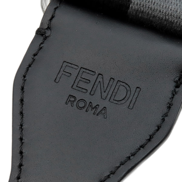 フェンディ FENDI ストラップユー ブラック×グレー キャンバス レザー