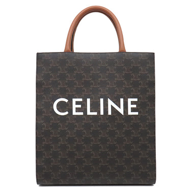 セリーヌ CELINE スモール バーティカル カバ 191542BZK タン レザー トリオンフキャンバス 2WAYバッグ ゴールド金具 茶 ハンドバッグ ショルダー トート