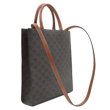 セリーヌ CELINE スモール バーティカル カバ 191542BZK タン レザー トリオンフキャンバス 2WAYバッグ ゴールド金具 茶 ハンドバッグ ショルダー トート