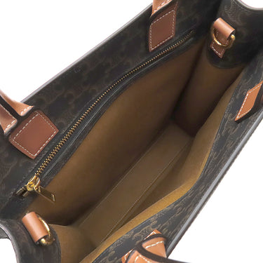 セリーヌ CELINE スモール バーティカル カバ 191542BZK タン レザー トリオンフキャンバス 2WAYバッグ ゴールド金具 茶 ハンドバッグ ショルダー トート