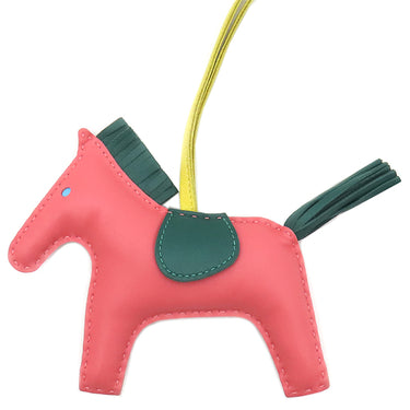 エルメス HERMES ロデオMM ローズアザレ×マラカイト×ライム アニョーミロ バッグチャーム ピンク 緑 黄色 馬モチーフ