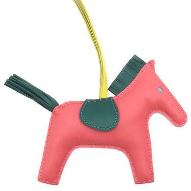 エルメス HERMES ロデオMM ローズアザレ×マラカイト×ライム アニョーミロ バッグチャーム ピンク 緑 黄色 馬モチーフ