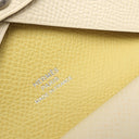 エルメス HERMES カルヴィ デュオ ヴェルソ ナタ×ジョーヌプッサン ヴォーエプソン カードケース シルバー金具 バイカラー