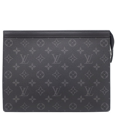 ルイヴィトン LOUIS VUITTON ポシェット ヴォワヤージュ MM M61692 モノグラムエクリプス レザー モノグラムエクリプスキャンバス クラッチバッグ シルバー金具 グレー セカンドバッグ