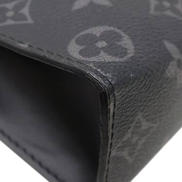 ルイヴィトン LOUIS VUITTON ポシェット ヴォワヤージュ MM M61692 モノグラムエクリプス レザー モノグラムエクリプスキャンバス クラッチバッグ シルバー金具 グレー セカンドバッグ