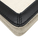 バレンシアガ BALENCIAGA ネイビー ポシェット 339937 ナチュラル×ブラック キャンバス レザー ショルダーバッグ シルバー金具 白 黒