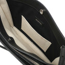 バレンシアガ BALENCIAGA ネイビー ポシェット 339937 ナチュラル×ブラック キャンバス レザー ショルダーバッグ シルバー金具 白 黒