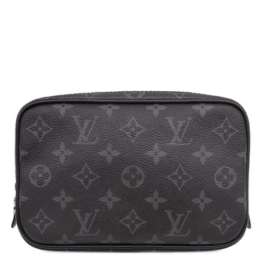 ルイヴィトン LOUIS VUITTON トゥルース トワレPM M43384 モノグラムエクリプス レザー モノグラムエクリプスキャンバス ポーチ シルバー金具 黒 グレー トラベルポーチ