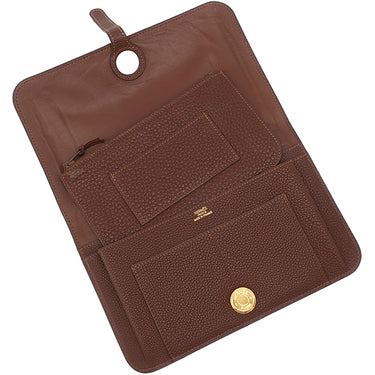 エルメス HERMES ドゴンGM ハバナ トゴ 長財布 ゴールド金具 茶