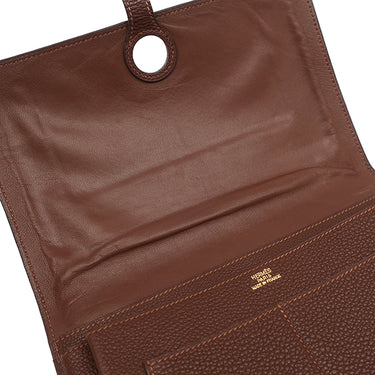 エルメス HERMES ドゴンGM ハバナ トゴ 長財布 ゴールド金具 茶