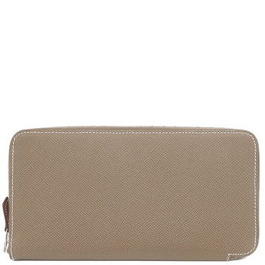 エルメス HERMES アザップロング シルクイン エトゥープ ヴォーエプソン 長財布 シルバー金具 新品 未使用 グレージュ